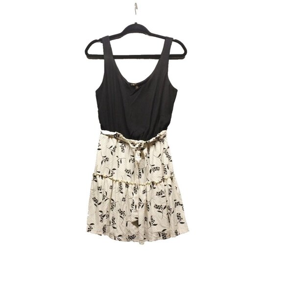 CITY TRIANGLE Women Tier Mini Dress Floral Print Bow Tie Rayon Blend M(8-10) - Picture 1 of 11